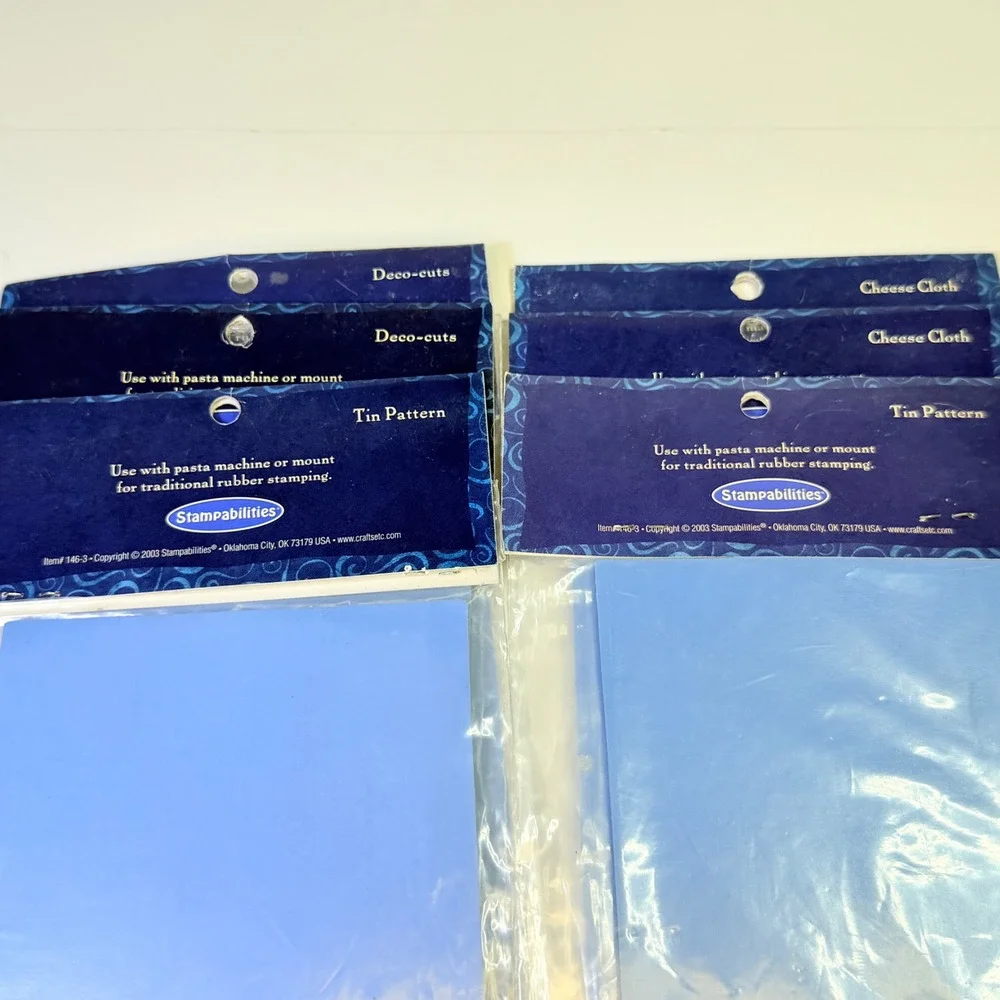 Stampabilities Texture Gallery Rubber Mats for Polymer Clay Set of 6 Blue